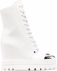 Casadei Cult lace-up sneaker boots White