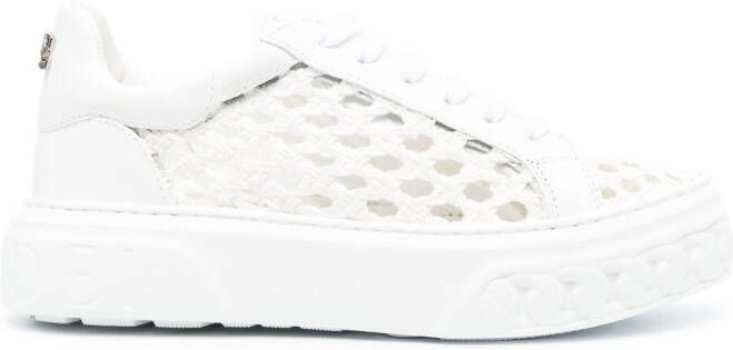 Casadei cut-out low-top leather sneakers White
