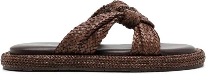Casadei Dama Lido faux-leather sandals Brown
