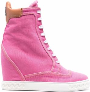 Casadei Denim wedge sneakers Pink