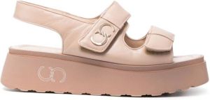 Casadei double-strap platform sandals Neutrals
