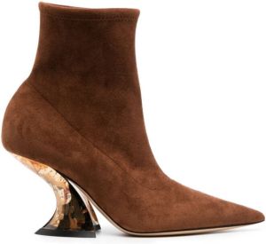 Casadei Elodie 85mm ankle boots Brown