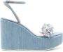 Casadei Elsa 80mm wedge sandals Blue - Thumbnail 1