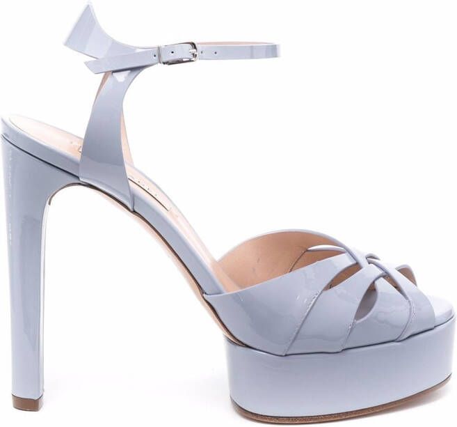 Casadei Flora 14mm platform sandals Grey