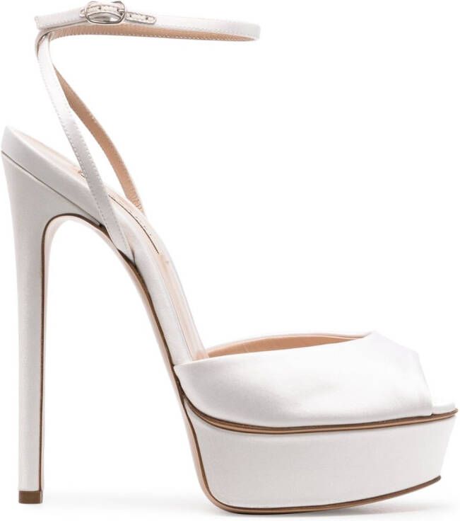 Casadei Flora 155mm platform sandals White