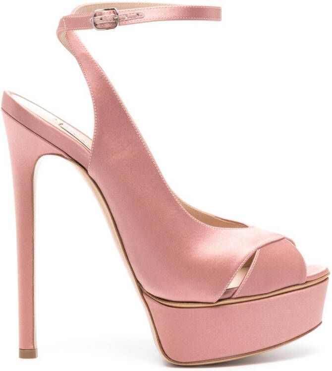 Casadei Flora Jolly 155mm satin sandals Pink