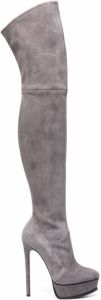 Casadei Flora over-the-knee 140mm boots Grey