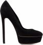 Casadei Flora suede-leather pumps Black - Thumbnail 1