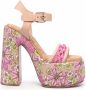 Casadei floral-print platform sandals Pink - Thumbnail 1
