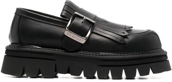 Casadei fringe-detail 50mm platform loafers Black