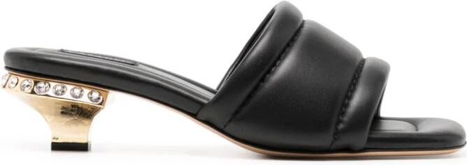 Casadei Galaxy 40mm padded leather mules Black