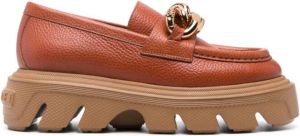 Casadei Generation C 60mm leather loafers Orange