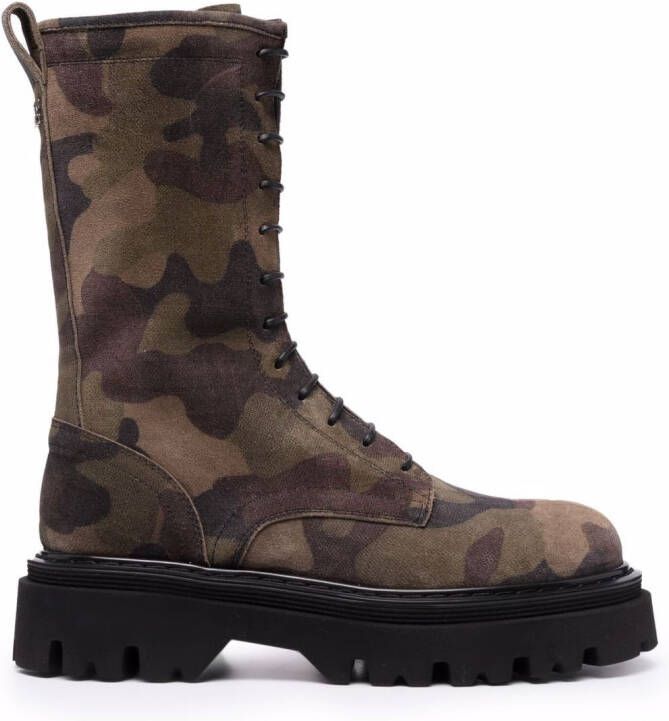 Casadei Generation X camouflage-print boots Green
