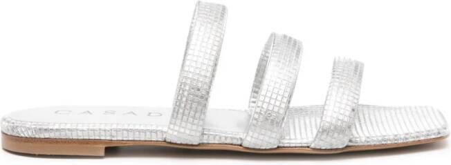 Casadei geometric-pattern metallic sandals Silver