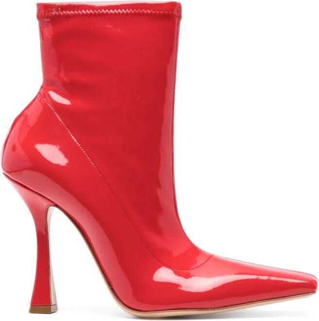 Casadei Geraldine 100mm ankle boots Red