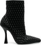 Casadei Geraldine Dome quilted leather boots Black - Thumbnail 1