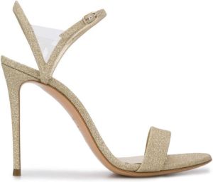 Casadei glittered 110mm sandals Gold