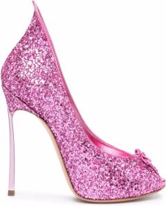 Casadei glittered open-toe pumps Pink