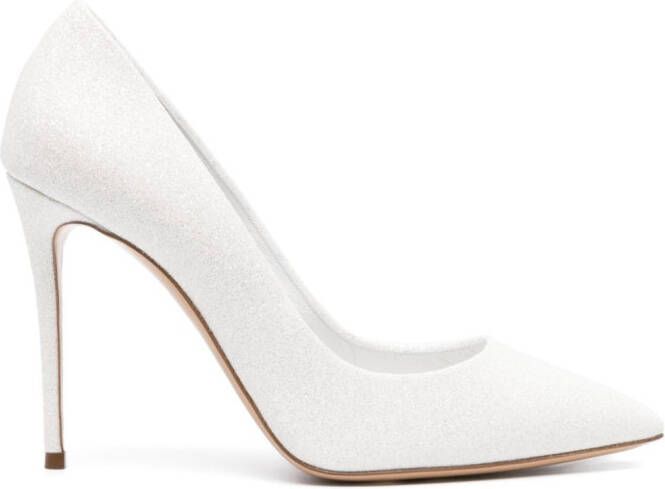 Casadei glittery pointed-toe pumps White