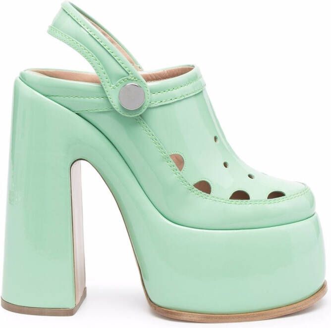 Casadei heeled leather pumps Green