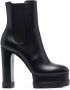 Casadei high block-heel leather boots Black - Thumbnail 1