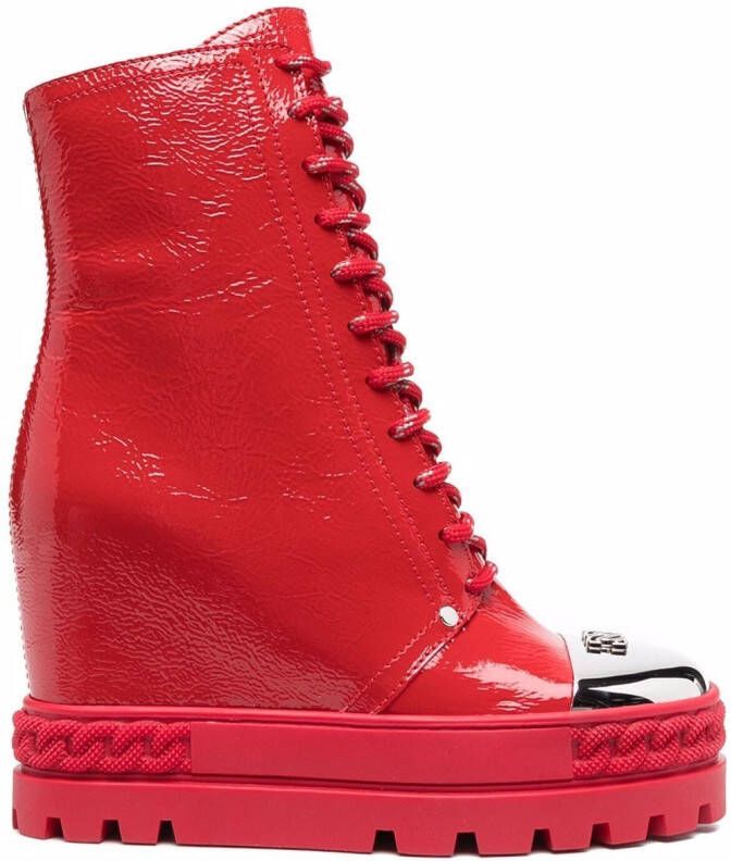 Casadei High Top New Cult 80mm leather sneakers Red