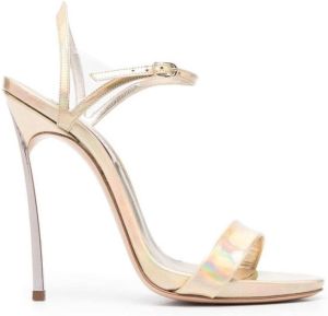 Casadei holographic 130mm sandals Gold