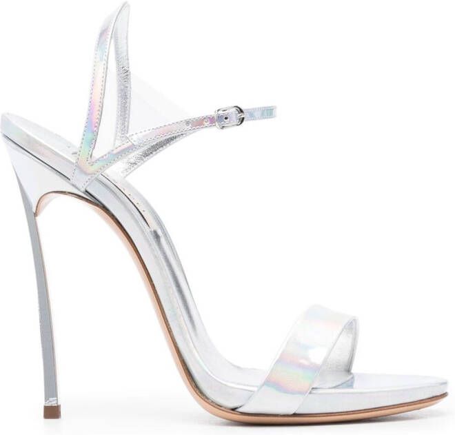 Casadei holographic 130mm sandals Silver