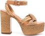 Casadei Isa Formentera 120mm interwoven sandals Brown - Thumbnail 1