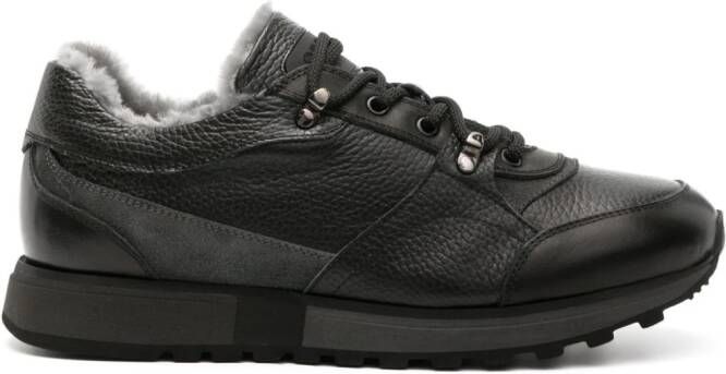 Casadei Ischia lace-up leather sneakers Black