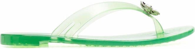 Casadei Jelly crystal-embellished sandals Green