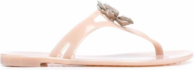 Casadei Jelly crystal-embellished sandals Neutrals