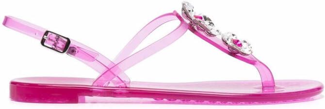Casadei Jelly crystal-embellished sandals Pink