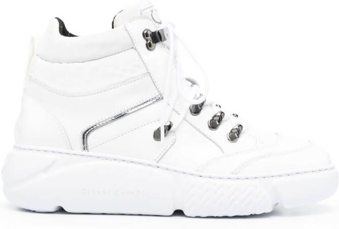 Casadei lace-up leather ankle boots White