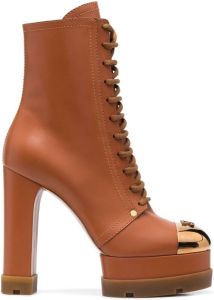 Casadei lace-up leather boots Brown