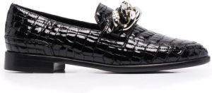 Casadei Lacroc crocodile-effect leather loafers Black