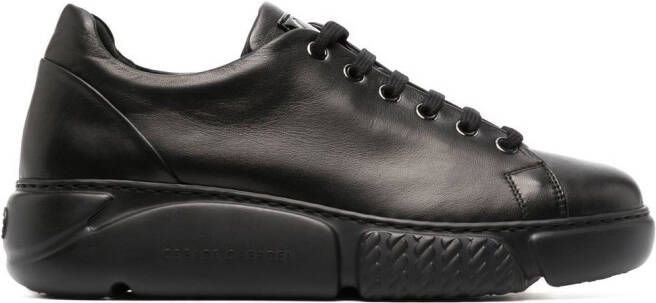 Casadei leather low-top sneakers Black
