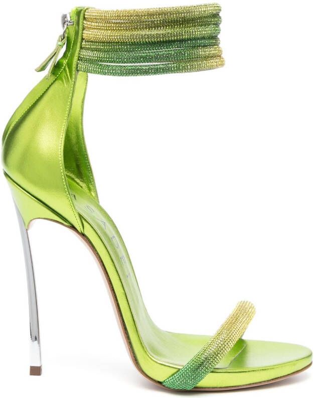 Casadei leather stiletto sandals Green