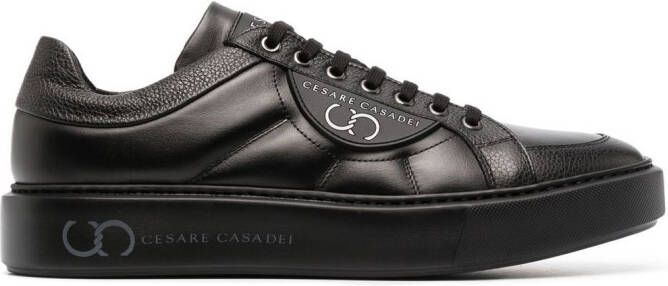 Casadei logo-embossed low-top sneakers Black