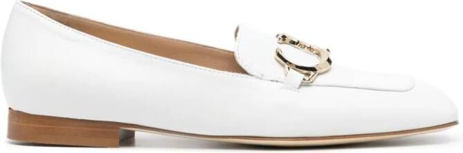 Casadei logo plaque leather loafers White