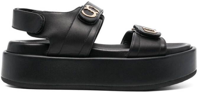 Casadei logo-plaque touch-strap 55mm sandals Black