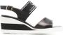 Casadei logo-print wedge sandals Black - Thumbnail 1