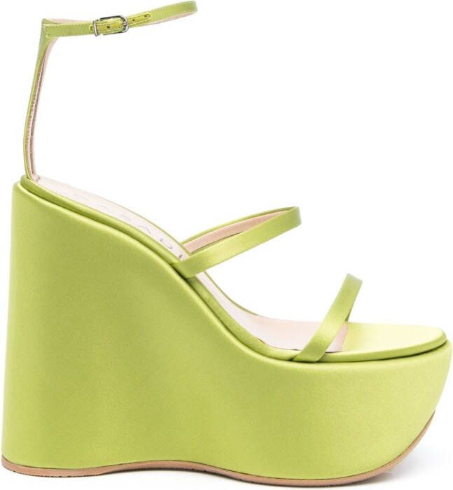 Casadei Lory 150mm wedge sandals Green