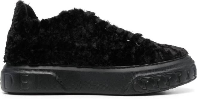 Casadei low-top fleece sneakers Black