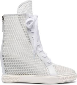 Casadei mesh wedge boots White
