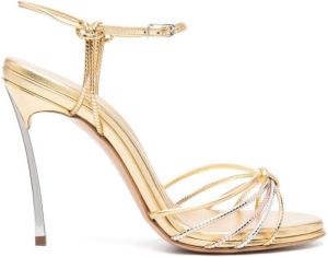 Casadei metallic 100mm strappy sandals Gold