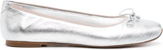 Casadei metallic leather ballerina shoes Silver