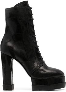 Casadei Nancy 120mm lace-up ankle boots Black