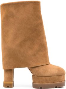 Casadei Nancy 160mm almond-toe boots Brown