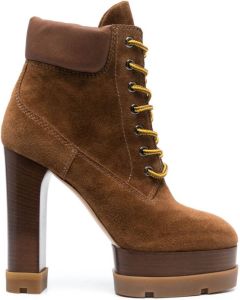 Casadei Nancy Alpi 120mm leather boots Brown